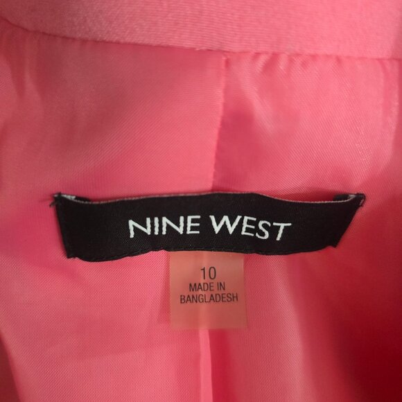 Nine West Womens Blazer Size 10 Pink Open Front Career Workwear Professional - Picture 8 of 10